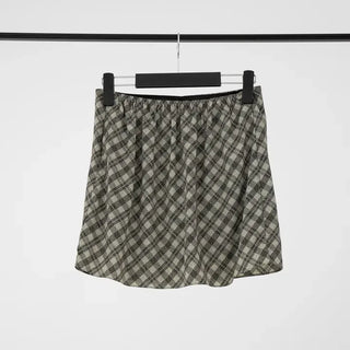 Guy Check Chiffon Skirt