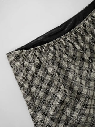 Guy Check Chiffon Skirt