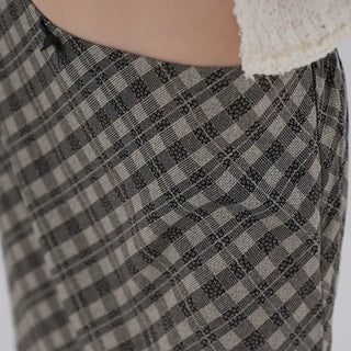 Guy Check Chiffon Skirt