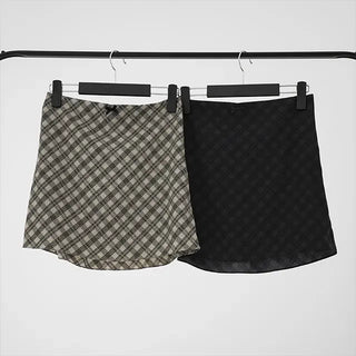 Guy Check Chiffon Skirt
