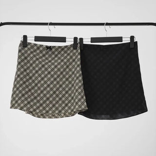 Guy Check Chiffon Skirt