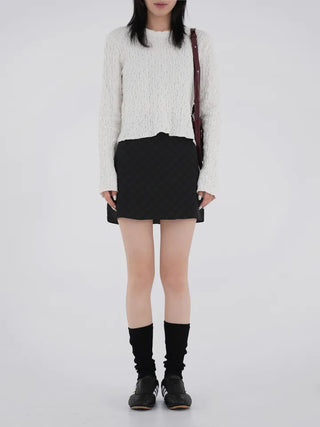 Guy Check Chiffon Skirt