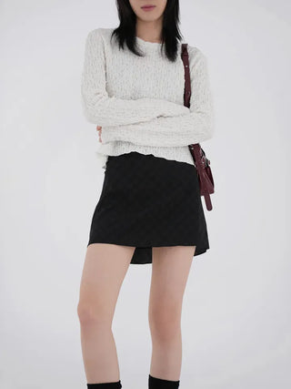 Guy Check Chiffon Skirt