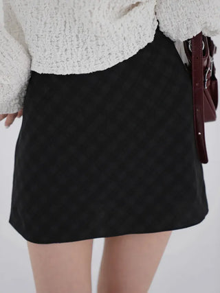 Guy Check Chiffon Skirt