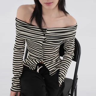 Slim off-shoulder T-shirt