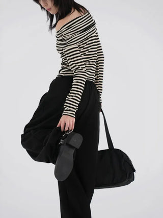 Slim off-shoulder T-shirt