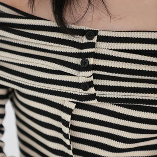Slim off-shoulder T-shirt