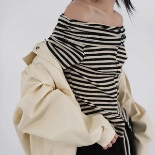 Slim off-shoulder T-shirt
