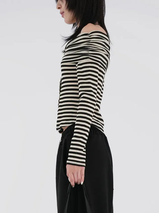 Slim off-shoulder T-shirt