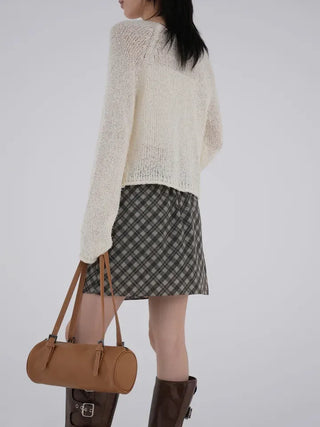 Chuping ribbon see-through cardigan
