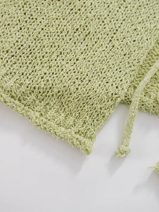 Chuping ribbon see-through cardigan