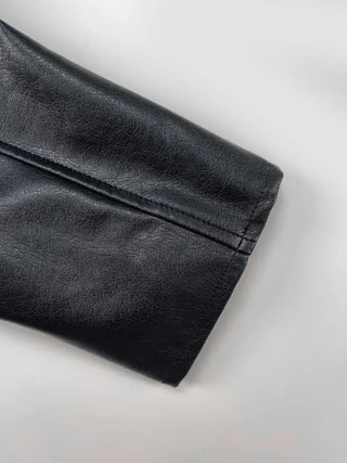 Rash V-neck Leather Jacket