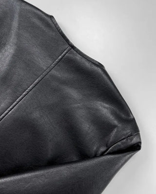 Rash V-neck Leather Jacket