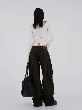 Kai boatneck slit T-shirt