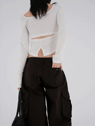 Kai boatneck slit T-shirt