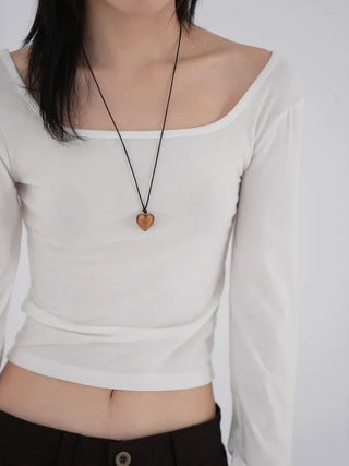 Kai boatneck slit T-shirt
