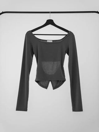 Kai boatneck slit T-shirt
