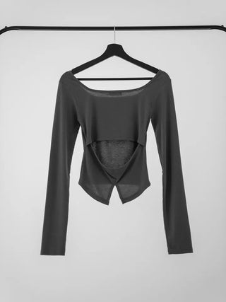 Kai boatneck slit T-shirt