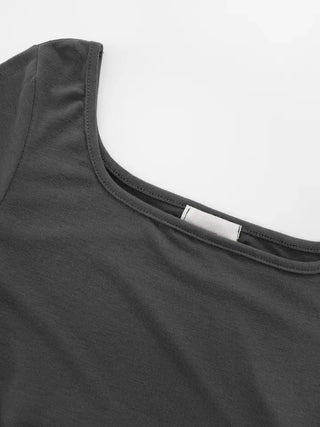 Kai boatneck slit T-shirt