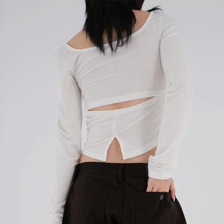 Kai boatneck slit T-shirt