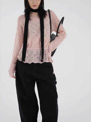 Henji Label Wide Black Cotton Pants