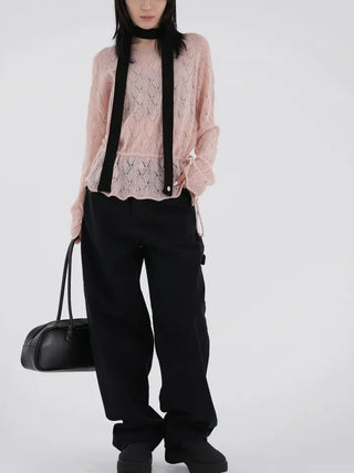Henji Label Wide Black Cotton Pants
