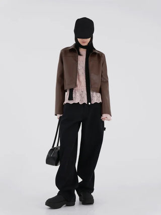 Henji Label Wide Black Cotton Pants