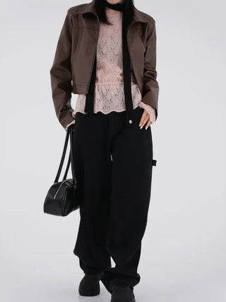 Henji Label Wide Black Cotton Pants