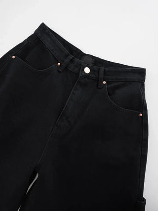 Henji Label Wide Black Cotton Pants