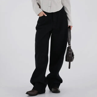 Henji Label Wide Black Cotton Pants