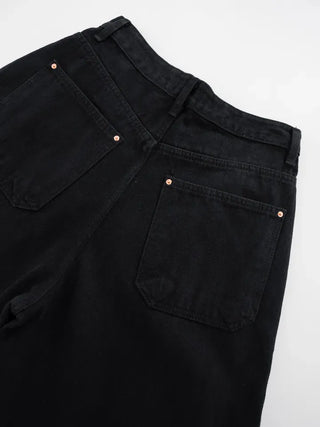 Henji Label Wide Black Cotton Pants