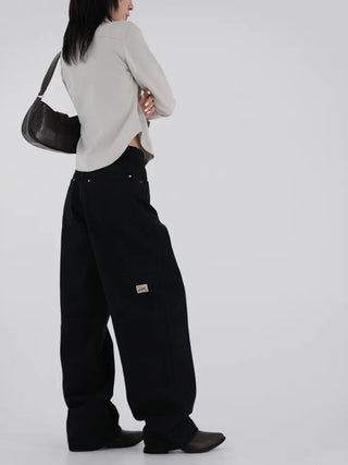 Henji Label Wide Black Cotton Pants
