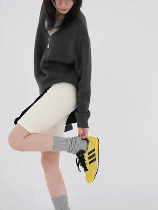 Raon Over-color block layered knit