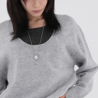 Raon Over-color block layered knit