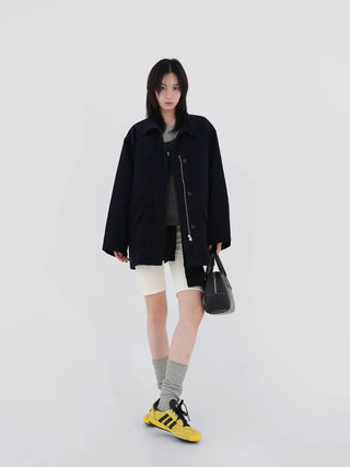Raon Over-color block layered knit