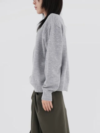 Raon Over-color block layered knit