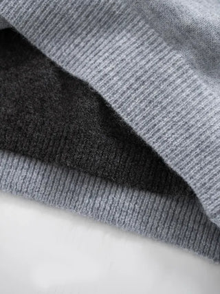 Raon Over-color block layered knit