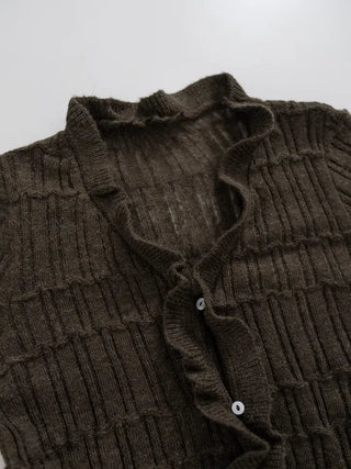 Cano Vintage Short Ruffle Slim Cardigan