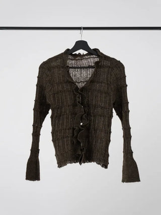 Cano Vintage Short Ruffle Slim Cardigan