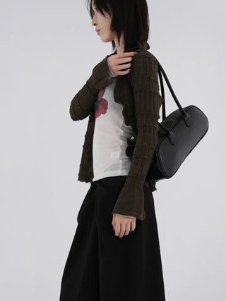 Cano Vintage Short Ruffle Slim Cardigan