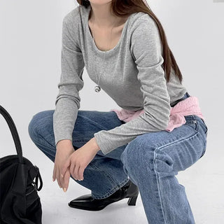 Elle Round Neck Long Sleeve T-shirt