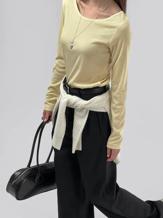 Elle Round Neck Long Sleeve T-shirt