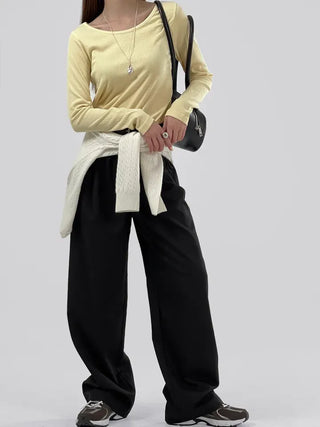 Elle Round Neck Long Sleeve T-shirt
