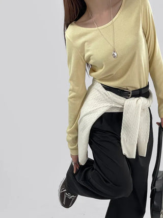 Elle Round Neck Long Sleeve T-shirt