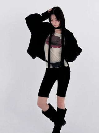 Ruya Red Blooming Slim Fit Tencel T-shirt