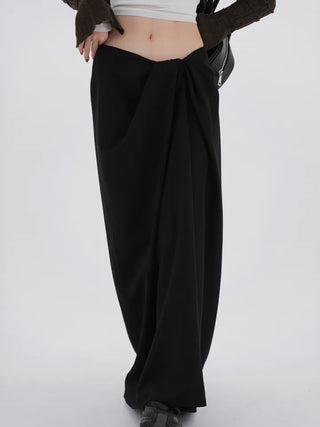 Shine Wrap Twist Long Skirt