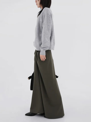 Shine Wrap Twist Long Skirt