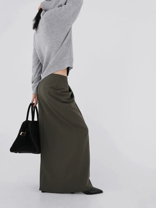 Shine Wrap Twist Long Skirt