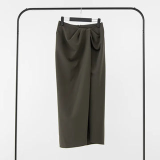 Shine Wrap Twist Long Skirt
