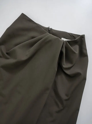 Shine Wrap Twist Long Skirt